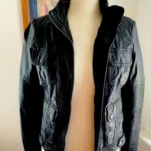 Lucky Brand Moto Leather Jacket - Black